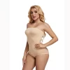 Strapless Shortie Bodysuit for Women Tummy Control Shapewear Seamless Sculpt Body Shaper with Removable Strap
