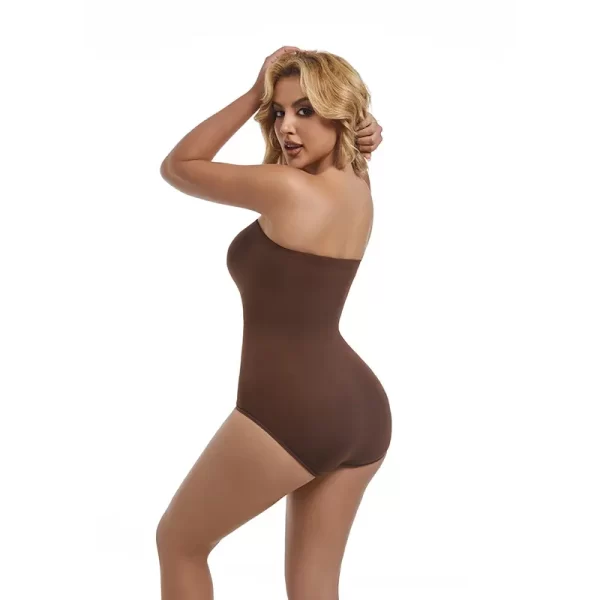 Strapless Shortie Bodysuit for Women Tummy Control Shapewear Seamless Sculpt Body Shaper with Removable Strap