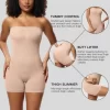 Strapless Shortie Bodysuit for Women Tummy Control Shapewear Seamless Sculpt Body Shaper with Removable Strap